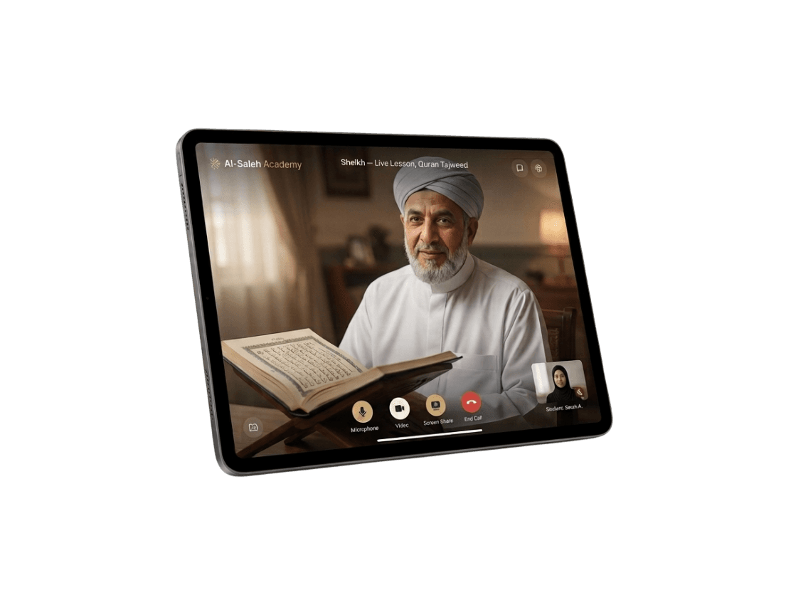 Quran student studying online